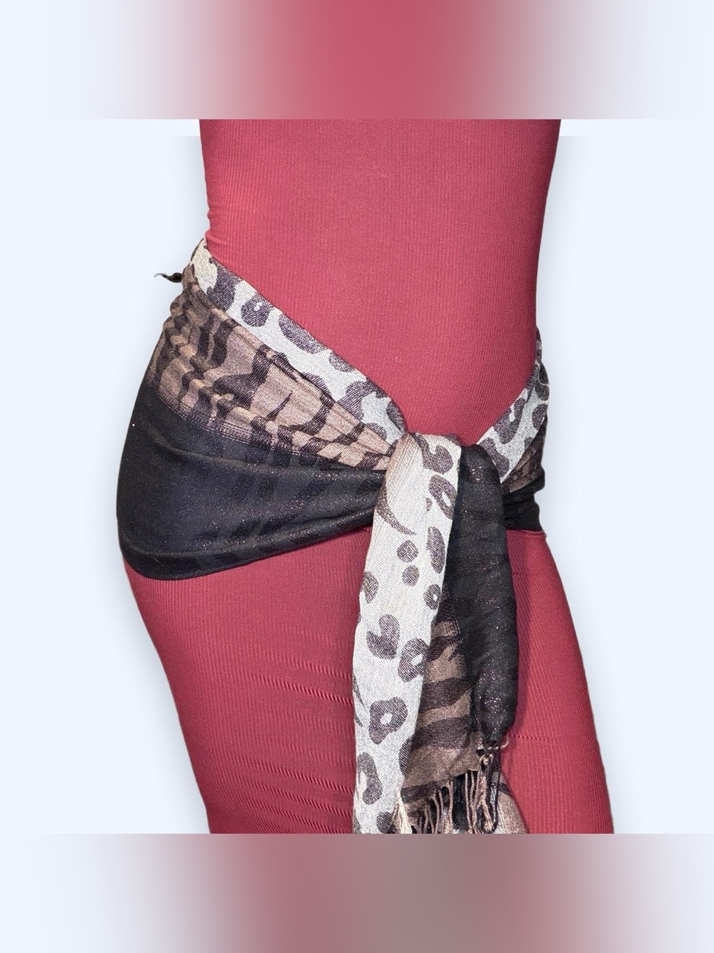 Y2K Animal Print Scarf Belt!